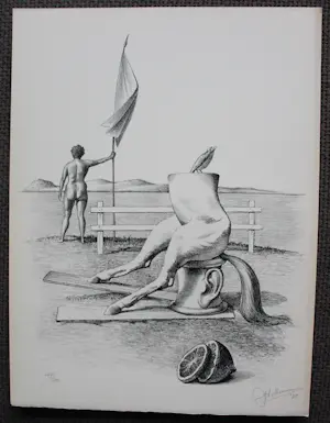 Joop Moesman - Litho: op wacht - 1979 + boekje Petit 1 kopen? Bied vanaf 150!