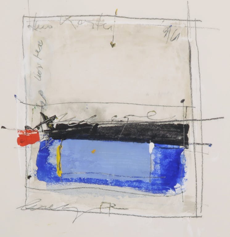 Theo Koster - Lot met 2 werken van Theo Koster: Potlood en acryl op papier, Zonder titel kopen? Bied vanaf 1!