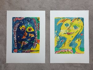 Carl-Henning Pedersen - 2 Litho's van Carl Henning Pedersen uit 1985 - H.C. (incl. map) kopen? Bied vanaf 300!