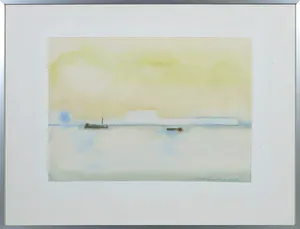 Trees Suringh - Aquarel, Rivier 2 - Ingelijst kopen? Bied vanaf 1!