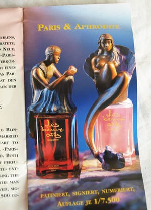 Patrizia Guerresi - Bronzen beeld op parfumfles , “Paris” – Les Beaux Arts – ca 1997 kopen? Bied vanaf 75!