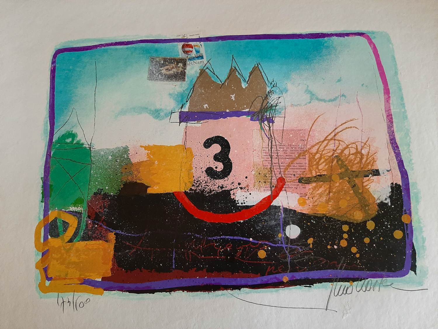 Theo Koster - Zeefdruk, collage 3 kopen? Bied vanaf 35!