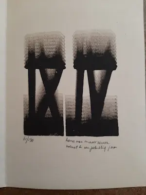 Henc van Maarseveen - monochrome schuifdruk uit 1994, een gelukkig jaar kopen? Bied vanaf 20!
