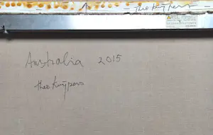 Theo Kuijpers - Australia, olieverf en collage op doek kopen? Bied vanaf 1000!