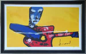 Herman Brood - Guitar man - Nieuw ingelijst (Groot) verkocht voor € 525!
