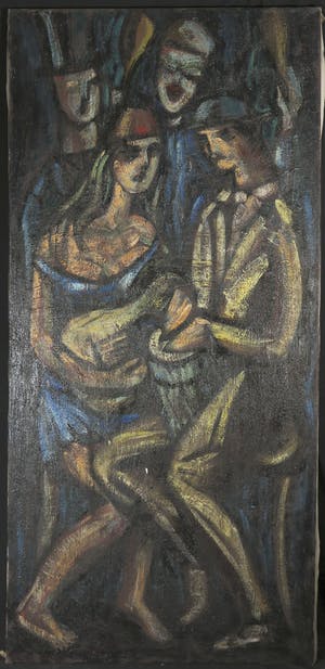 Piet van Mook - Olieverf op doek, Expressief werk met figuren (Zeer Groot) kopen? Bied vanaf 100!