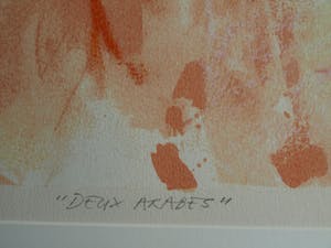 Wil van der Laan - Ingelijste zeefdruk , Deux Arabes – 1994 - groot kopen? Bied vanaf 50!