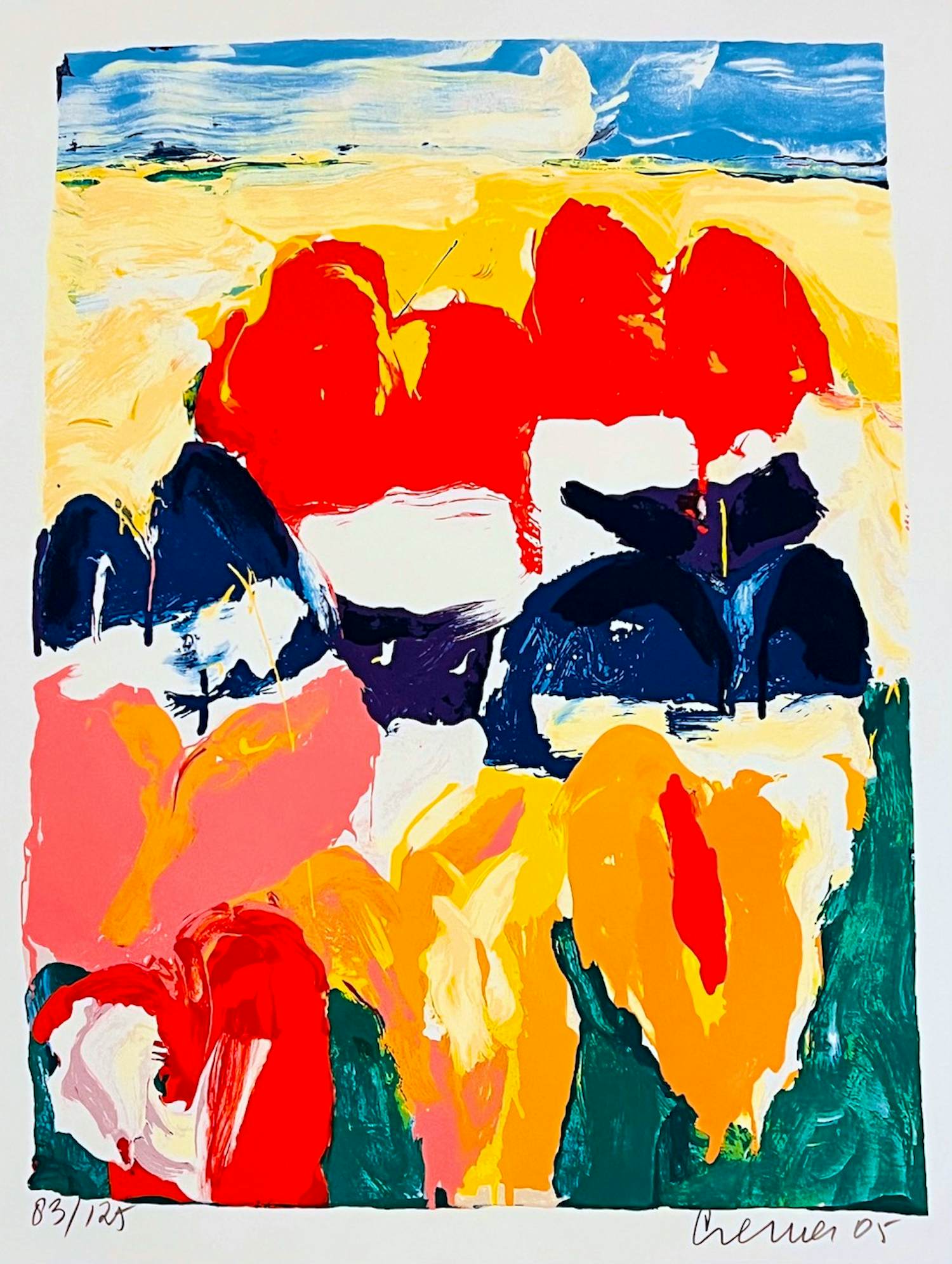 Jan Cremer - Tulpen, gesigneerde zeefdruk verkocht voor € 250!