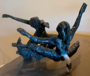 Avi Kenan - Gepatineerd bronzen sculptuur: dansend paar kopen? Bied vanaf 995!