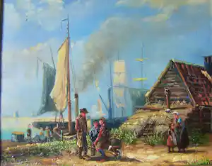 Johannes Wouterus van Trirum - Oud Hollands Tafereel verkauft für € 50!