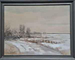 Gerrit van Jeveren - WINTERLANDSCHAP met Boerderij kopen? Bied vanaf 200!