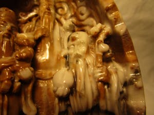Niet of onleesbaar gesigneerd - Chinees Hardstenen Object met 3 Immorals kopen? Bied vanaf 1!
