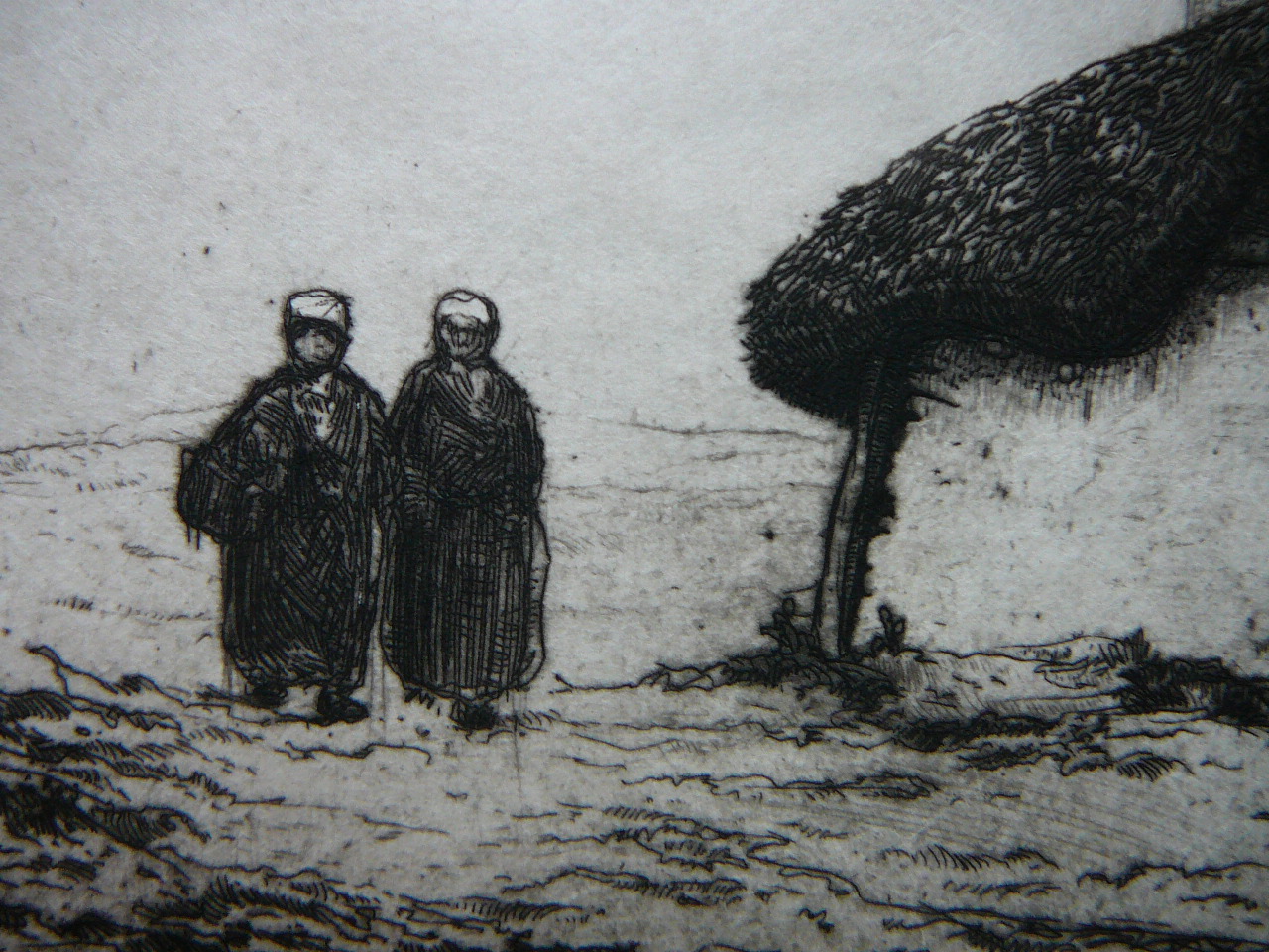 Dirk Baksteen - 1886-1971 Landschap in de Kempen met boerderij en 2 personen  kopen? Bied vanaf 85!