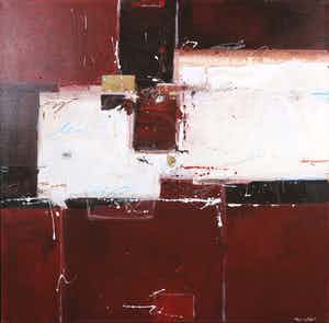 Ron van der Werf - Acryl en collage op doek, Zonder titel verkocht voor € 300!