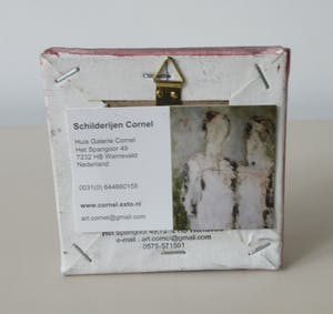 Niet of onleesbaar gesigneerd - Abstract Miniatuur schilderij van twee dames - Cornel Pepers kopen? Bied vanaf 1!