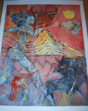 Astrid Engels - Pastorale - E.A. 1995, mooi ingelijst + extra gesigneerd boek kopen? Bied vanaf 95!