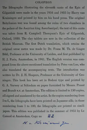 Harry van Kruiningen - Map met 8 kleuren litho's: Gilgamesj - 1955 kopen? Bied vanaf 250!