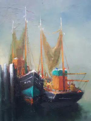 Ernest Paul Denis - Vissersschepen voor anker. kopen? Bied vanaf 50!