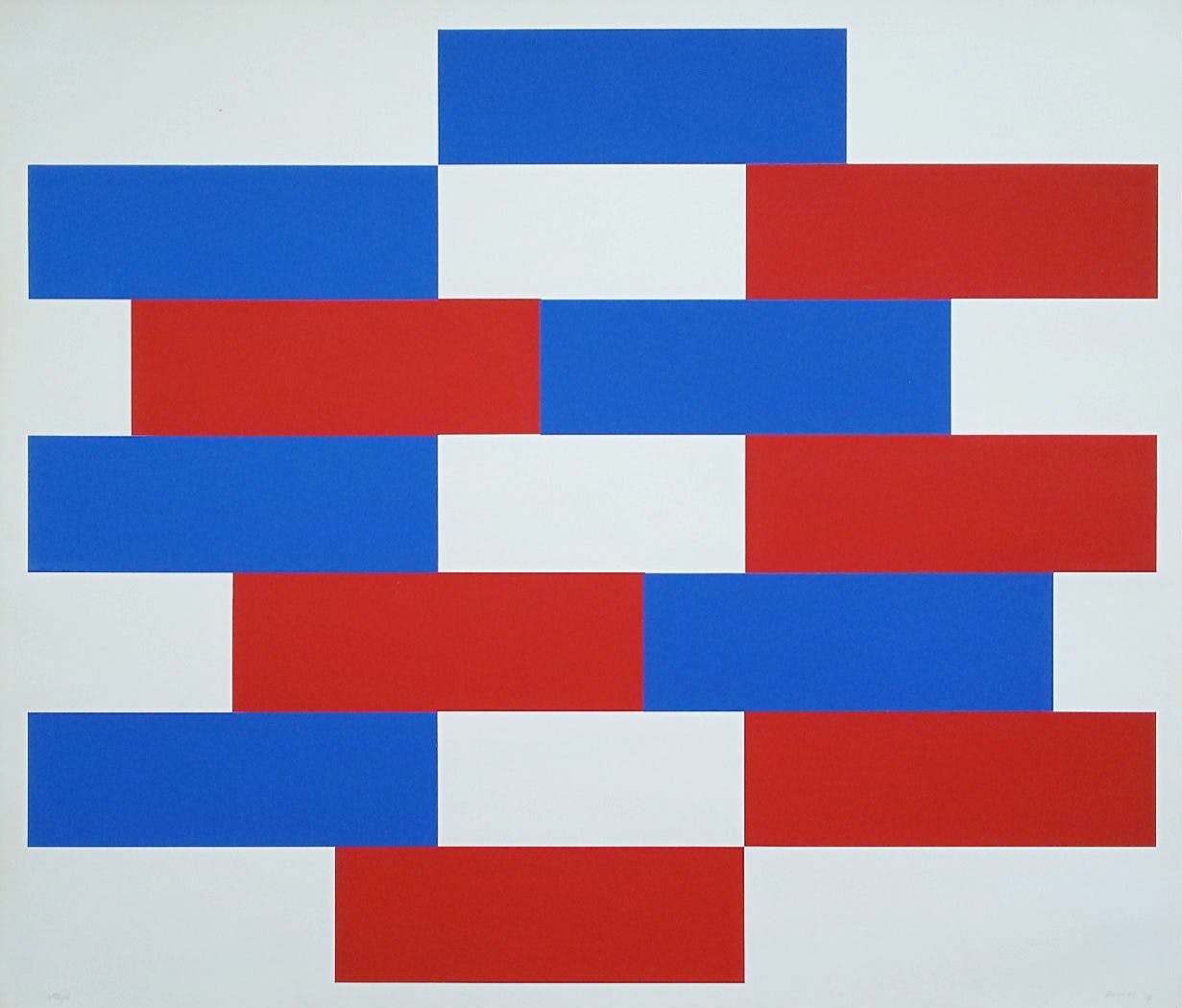 Bob Bonies - Geometrisch abstracte compositie, zeefdruk verkocht voor € 1!