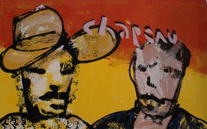 Herman Brood - Grote zeefdruk: Chapeau kopen? Bied vanaf 395!