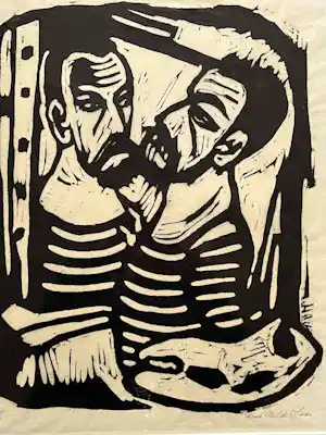 Buy Aad de Haas - DUBBEL ZELFPORTRET (druk Nel de Haas)? Bid from 75!