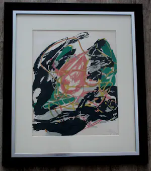 Karel Appel - Ingelijste litho: A beast drawn man - 1961 kopen? Bied vanaf 599!