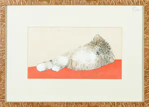 Mohaier Dariush - Twee litho's, Liggende katten kopen? Bied vanaf 35!