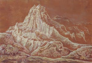 Alexander Gerhardus Dieperink - Monotype, Berggezicht - Ingelijst kopen? Bied vanaf 1!