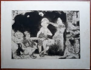 Jacqueline de Jong - Compositie met figuren, aquatint ets kopen? Bied vanaf 50!