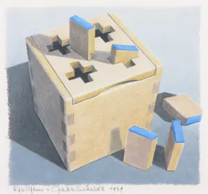 Gieb van Enckevorst - & Rijn van Alphen - Potloodtekening, Plus en min ontwikkeling - Ingelijst kopen? Bied vanaf 50!