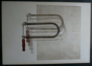 Dies de Jonge - Ets en aquatint: Puzzel en figuurzaag - 1979 kopen? Bied vanaf 40!