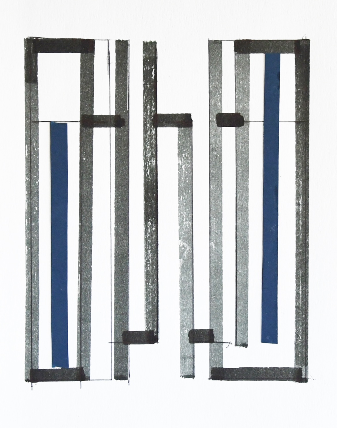 Siep van den Berg - #CONSTRUCTIVISTISCHE COLLAGE # pen en blauw papier, 1990, mint kopen? Bied vanaf 39!