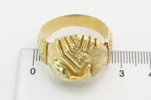 23- Forse en massief 18Kt geel gouden Surinaamse vriendschapsring - mooi bewerkt kopen? Bied vanaf 850!