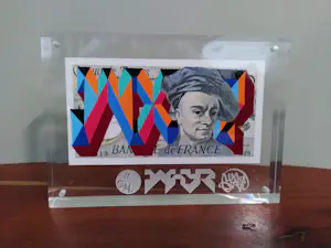 WXYZ - “50QDLT-1" Acryl op Frans bankbiljet FF50,- kaufen? Bieten Sie von 160!