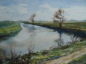 Niet of onleesbaar gesigneerd - Ingelijste aquarel, “Boterdiep, Groningen” – gesigneerd - 1998 kopen? Bied vanaf 1!