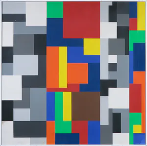 Paul Combrink - Gouache, Wisselwerking II - Ingelijst kopen? Bied vanaf 70!