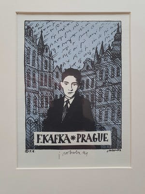 Jiri Votruba - Tweeluik zeefdrukken Franz Kafka in Praag (fraai gelijst) kopen? Bied vanaf 80!
