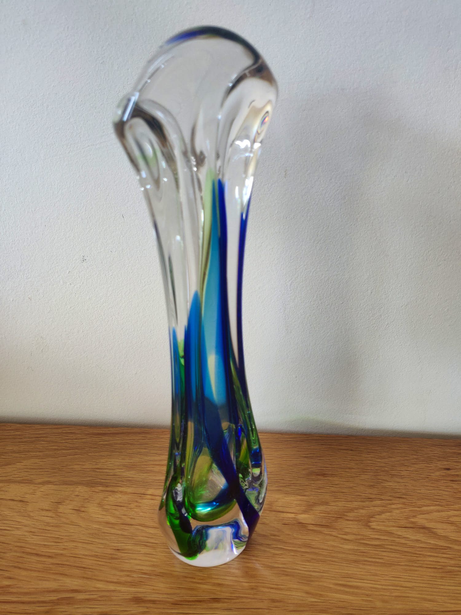 Max Verboeket - Vaas handgesigneerd blauw groen verkocht voor € 50!