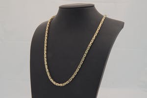 1234- Massief (102gr!) 18 karaats geelgouden "Konings" ketting - Lang formaat kopen? Bied vanaf 2800!