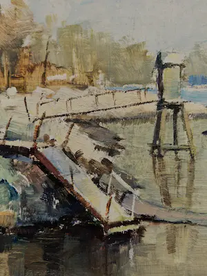 Niet of onleesbaar gesigneerd - Omstreeks 1950 geschilderd "winterlandschap" gesigneerd kopen? Bied vanaf 1!