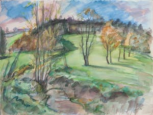 Jan Sluijters (jr.) - Aquarel, Boslandschap kopen? Bied vanaf 60!