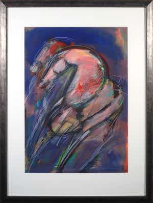 Frits van Eeden - Gemengde techniek op papier, Horses - Ingelijst (Groot) verkocht voor € 100!