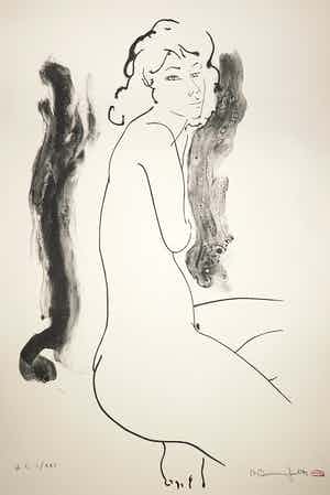 Alain Bonnefoit - Litho, Naked Woman verkocht voor € 1!