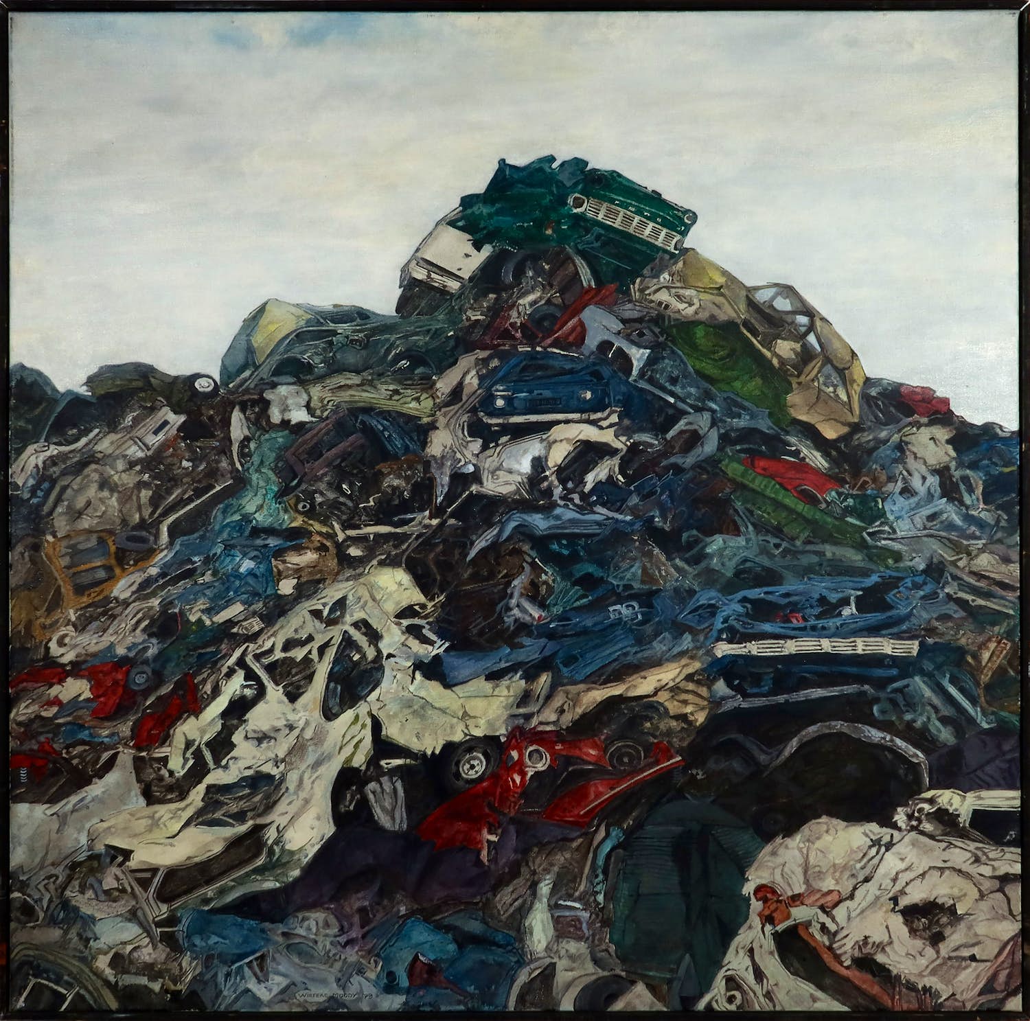 Wieteke van Dort - Acryl op doek, Schroothoop van autowrakken - Ingelijst (Groot) kopen? Bied vanaf 70!