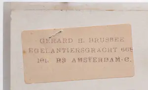 Gerard Brussee - b, gemengde techniek met collage (netjes ingelijst) kopen? Bied vanaf 40!