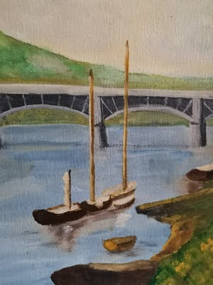 Niet of onleesbaar gesigneerd - Havenzicht met zeilboten kopen? Bied vanaf 1!