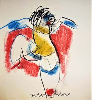 Anton Heyboer - Vrolijke kleurige danseres verkocht voor € 250!