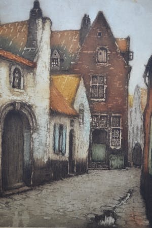 Alfred van Neste - Rue des X11 Apotres - handgesigneerde kleurenets kopen? Bied vanaf 10!