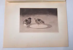 Jan Mankes - Twee kuikens bij tinnen schotel kopen? Bied vanaf 1!