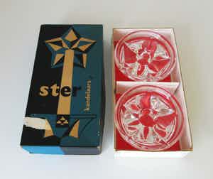 Floris Meydam - Twee ster kandelaren in originele doos ca. 1960 - Royal Leerdam verkocht voor € 23!